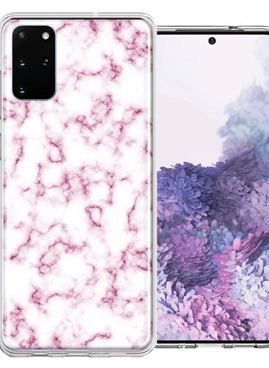 Samsung Galaxy S20 Plus Pink Marble Design Double Layer Phone Case Cover