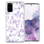 Samsung Galaxy S20 Purple Marble Design Double Layer Phone Case Cover
