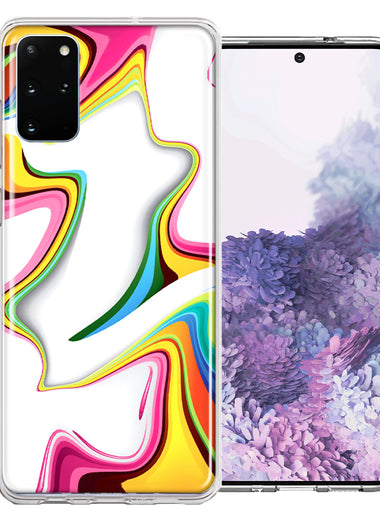 Samsung Galaxy S20 Plus Rainbow Abstract Design Double Layer Phone Case Cover