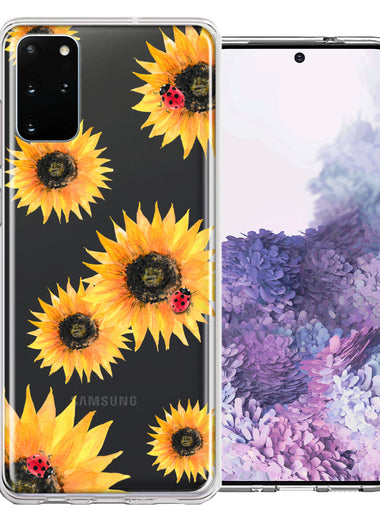 Samsung Galaxy S20 Plus Sunflower Ladybug Design Double Layer Phone Case Cover