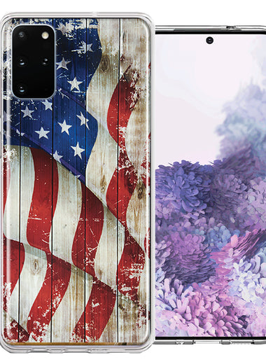 Samsung Galaxy S20 Plus Vintage American Flag Design Double Layer Phone Case Cover