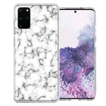Samsung Galaxy S20 White Grey Marble Design Double Layer Phone Case Cover