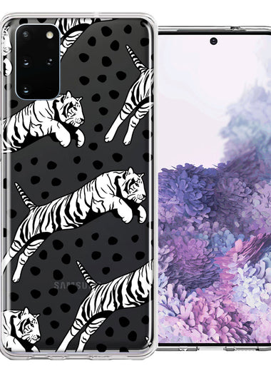 Samsung Galaxy S20 Plus Tiger Polkadots Design Double Layer Phone Case Cover