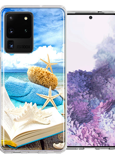 Samsung Galaxy S20 Ultra Beach Reading Design Double Layer Phone Case Cover