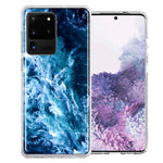 Samsung Galaxy S20 Ultra Deep Blue Ocean Waves Design Double Layer Phone Case Cover