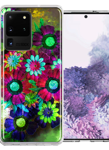 Samsung Galaxy S20 Ultra Colorful Daisies Design Double Layer Phone Case Cover