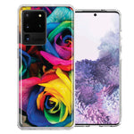 Samsung Galaxy S20 Ultra Colorful Roses Design Double Layer Phone Case Cover