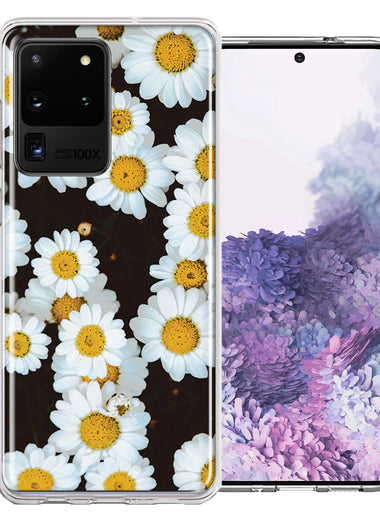 Samsung Galaxy S20 Ultra Cute Daisy Flower Design Double Layer Phone Case Cover