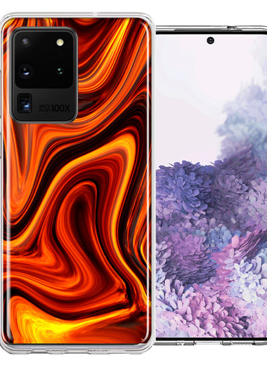 Samsung Galaxy S20 Ultra Fire Abstract Design Double Layer Phone Case Cover