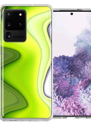 Samsung Galaxy S20 Ultra Green White Abstract Design Double Layer Phone Case Cover