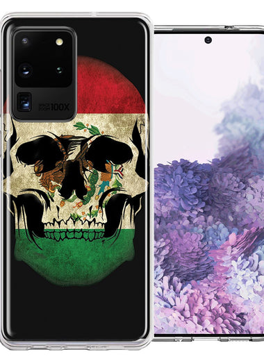 Samsung Galaxy S20 Ultra Mexico Flag Skull Design Double Layer Phone Case Cover