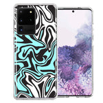 Samsung Galaxy S20 Ultra Mint Black Abstract Design Double Layer Phone Case Cover