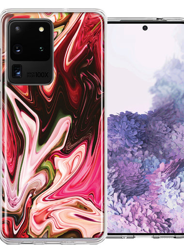 Samsung Galaxy S20 Ultra Pink Abstract Design Double Layer Phone Case Cover