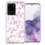Samsung Galaxy S20 Ultra Pink Marble Design Double Layer Phone Case Cover