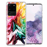 Samsung Galaxy S20 Ultra Rainbow Flower Abstract Design Double Layer Phone Case Cover