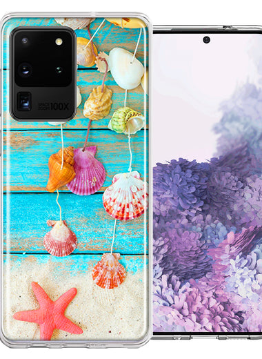 Samsung Galaxy S20 Ultra Seashell Wind chimes Design Double Layer Phone Case Cover