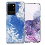 Samsung Galaxy S20 Ultra Sky Blue Swirl Design Double Layer Phone Case Cover
