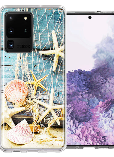 Samsung Galaxy S20 Ultra Starfish Net Design Double Layer Phone Case Cover