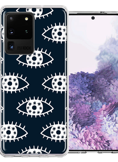 Samsung Galaxy S20 Ultra Starry Evil Eyes Design Double Layer Phone Case Cover