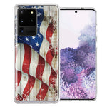 Samsung Galaxy S20 Ultra Vintage American Flag Design Double Layer Phone Case Cover