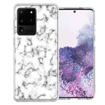 Samsung Galaxy S20 Ultra White Grey Marble Design Double Layer Phone Case Cover