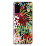Samsung Galaxy S20 Leopard Tropical Flowers Vacation Dreams Hibiscus Floral Hybrid Protective Phone Case Cover