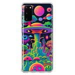 Samsung Galaxy S20 Neon Rainbow Psychedelic UFO Alien Planet Hybrid Protective Phone Case Cover