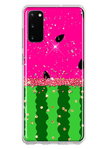Samsung Galaxy S20 Summer Watermelon Sugar Vacation Tropical Fruit Pink Green Hybrid Protective Phone Case Cover