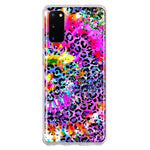 Samsung Galaxy S20 Vibrant Pink Purple Tie Dye Summer Leopard Swirl Rainbow Hybrid Protective Phone Case Cover