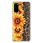 Samsung Galaxy S20 Yellow Summer Sunflowers Brown Leopard Honeycomb Hybrid Protective Phone Case Cover