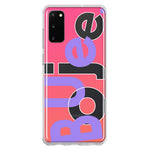 Samsung Galaxy S20 Pink Purple Clear Funny Text Quote Boujee Hybrid Protective Phone Case Cover