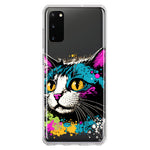 Samsung Galaxy S20 Plus Cool Cat Oil Paint Pop Art Hybrid Protective Phone Case Cover