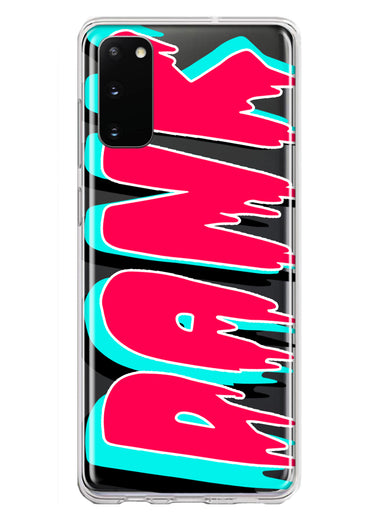 Samsung Galaxy S20 Teal Pink Clear Funny Text Quote Dank Hybrid Protective Phone Case Cover