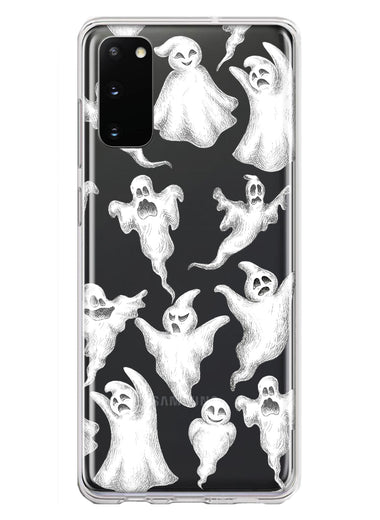 Samsung Galaxy S20 Cute Halloween Spooky Floating Ghosts Horror Scary Hybrid Protective Phone Case Cover