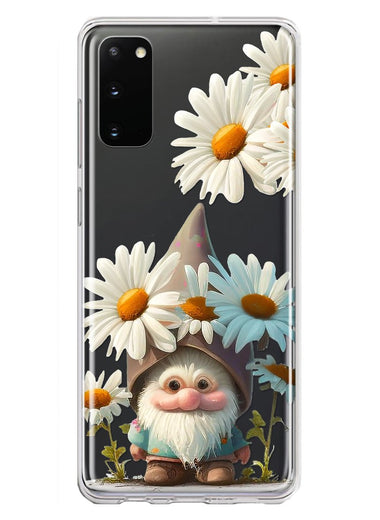 Samsung Galaxy S20 Cute Gnome White Daisy Flowers Floral Hybrid Protective Phone Case Cover