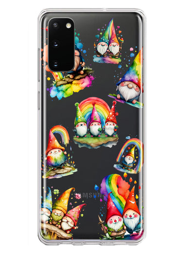 Samsung Galaxy S20 Colorful Neon Glow Rainbow Gnomes Painting Hybrid Protective Phone Case Cover