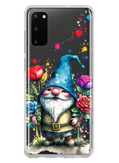 Samsung Galaxy S20 Gnome Red Purple Blue Roses Garden Hybrid Protective Phone Case Cover