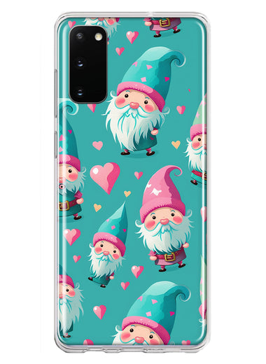 Samsung Galaxy S20 Turquoise Pink Hearts Gnomes Hybrid Protective Phone Case Cover