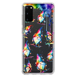 Samsung Galaxy S20 Neon Water Painting Colorful Splash Gnomes Hybrid Protective Phone Case Cover
