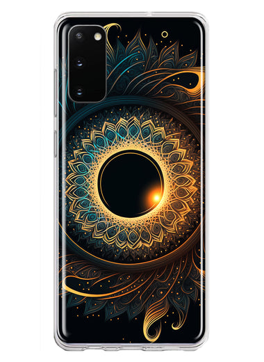 Samsung Galaxy S20 Mandala Geometry Abstract Eclipse Pattern Hybrid Protective Phone Case Cover