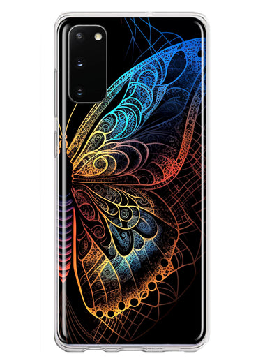 Samsung Galaxy S20 Mandala Geometry Abstract Butterfly Pattern Hybrid Protective Phone Case Cover
