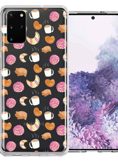 Samsung Galaxy S20 Plus Mexican Pan Dulce Cafecito Coffee Concha Polka Dots Double Layer Phone Case Cover