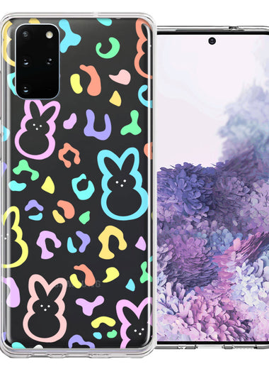 Samsung Galaxy S20 Plus Leopard Easter Bunny Candy Colorful Rainbow Double Layer Phone Case Cover