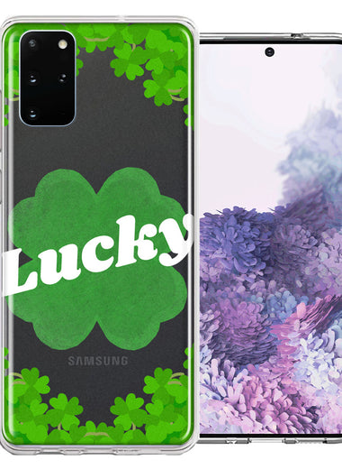 Samsung Galaxy S20 Plus Lucky St Patrick's Day Shamrock Green Clovers Double Layer Phone Case Cover