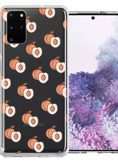 Samsung Galaxy S20 Polka Dot Peaches Design Double Layer Phone Case Cover