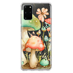 Samsung Galaxy S20 Plus Fairytale Watercolor Mushrooms Pastel Spring Flowers Floral Hybrid Protective Phone Case Cover