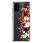 Samsung Galaxy S20 Plus Red Summer Watercolor Floral Bouquets Ruby Flowers Hybrid Protective Phone Case Cover