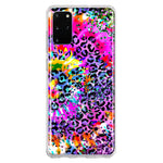 Samsung Galaxy S20 Plus Vibrant Pink Purple Tie Dye Summer Leopard Swirl Rainbow Hybrid Protective Phone Case Cover