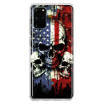 Samsung Galaxy S20 Plus American USA Flag Skulls Blue Red Double Layer Phone Case Cover
