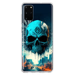Samsung Galaxy S20 Plus Blue Apocalypse Cyberpunk Skull Feather Double Layer Phone Case Cover